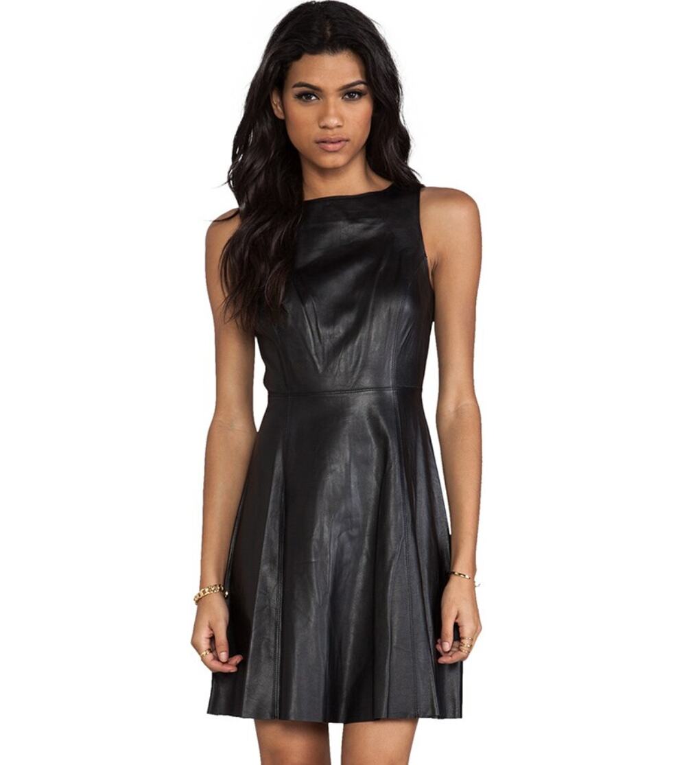 Susana Monaco Novelty Leather Adele 17" Dress Size 8